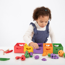 Wooden Sorting Crates - Fruits and Vegetables 