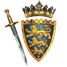 King Sword & Shield Set - Three Lions Crest