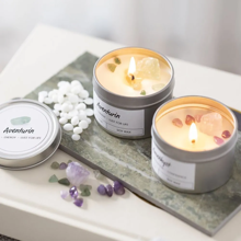 DIY Candles - Soy Candles with Crystals, 2 pcs