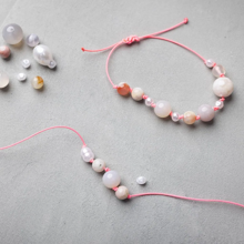 Jewelry Starter Set - Agates, Black/Pink/White 