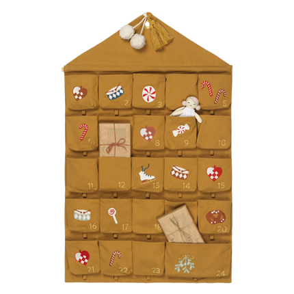 24-Day Advent Calendar with Pockets - Retro