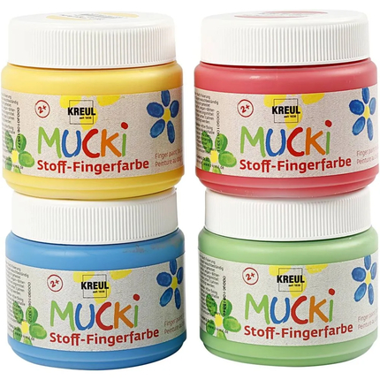 Finger&Fabric Paint 150 ml - Basic Colours, 4 pcs