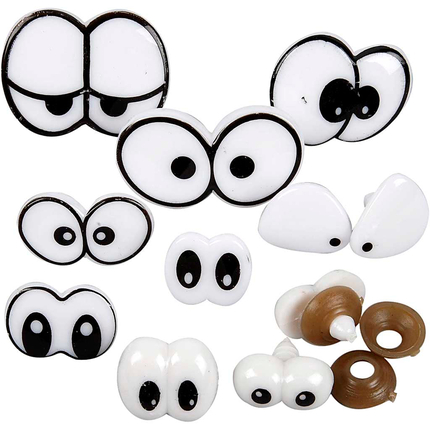 Plastic Safety Eyes for Crafts (asstd.), 9 pcs