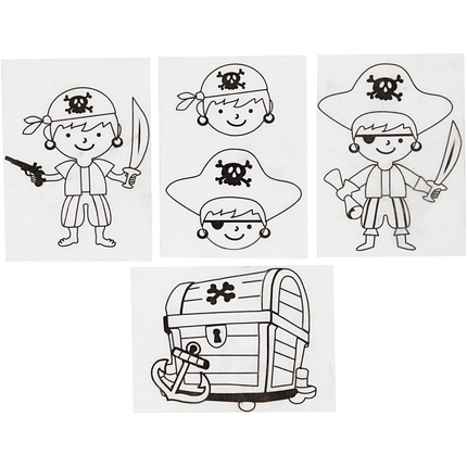 Shrink Plastic with Designs - Pirates, 4 sheets