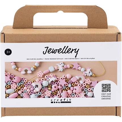 DIY Jewelry Kit w. Wooden Beads - Pastel Colours