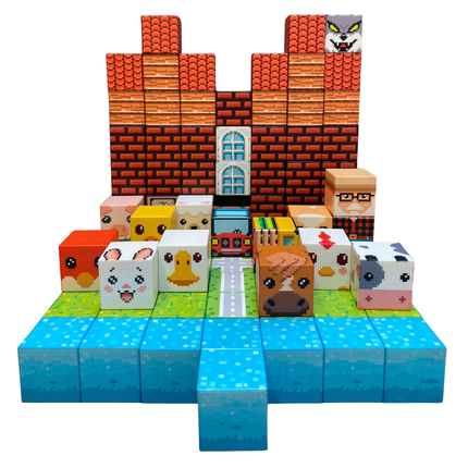 Magnetic Building Blocks - Farmyard Fun, 100 pcs