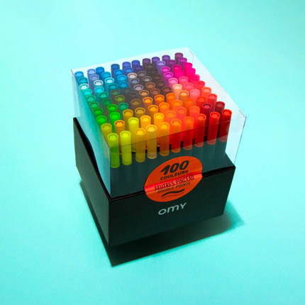Dual-Tip Felt-Tip Markers, 100 pcs
