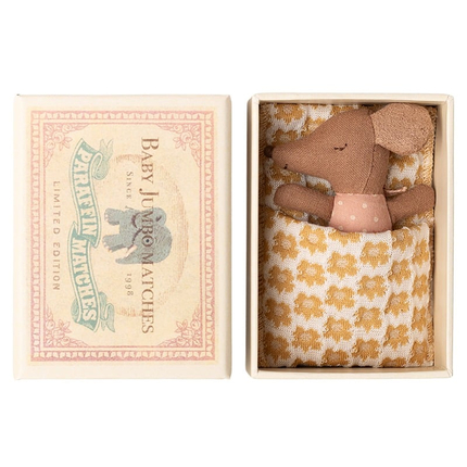 Maileg Baby Mouse in Matchbox - Rose