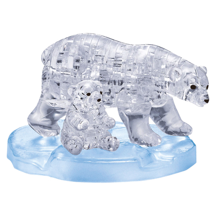 3D Crystal Puzzle - Polar Bears, 40 pcs