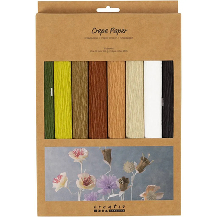 Stretchy Crepe Paper - Natural, 8 Sheets