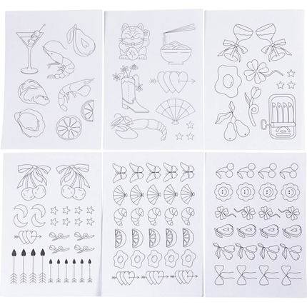 Wash-Away Embroidery Stabilizer - Designs, 6 pcs