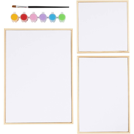 Paint Set with 3 Canvases - Colourful