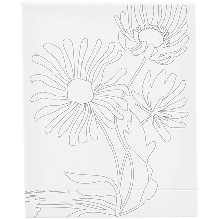 Colour-In Canvas 24x30 cm - Blooming Flower