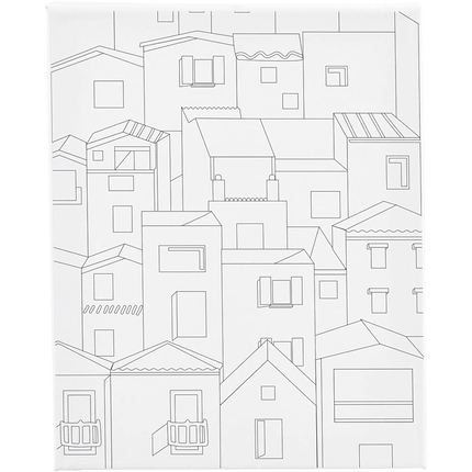 Colour-In Canvas 24x30 cm - Rooftops