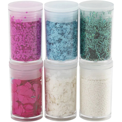 Glitter & Sequins - Pastel, 6 x 7 ml