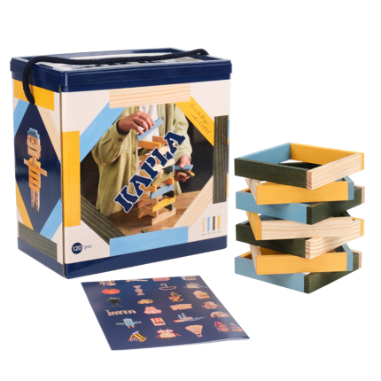 KAPLA Planks - Blue/Yellow/Green, 120 pcs