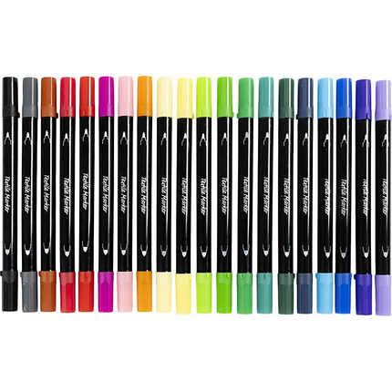 Fabric Markers - Basic Colours, 20 pcs