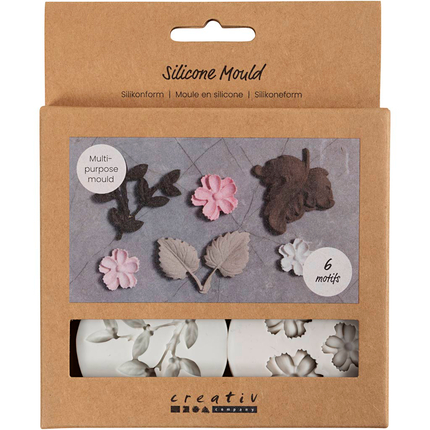 Silicone Mould - Leaves & Flowers, 6 Designs