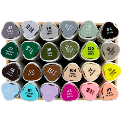 Dual-Tip Markers - Natural & Pastel, 24 pcs
