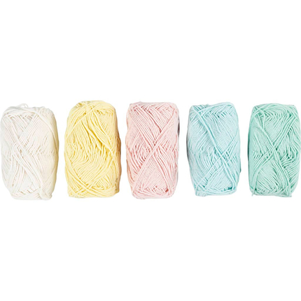 Cotton Yarn - Pastel, 5 x 50 m