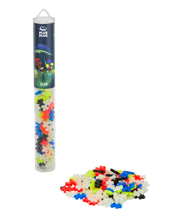 Plus-Plus - Glow Mix, Tube with 100 pcs
