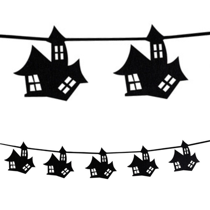 Felt Garland - Haunted Houses, 105 cm