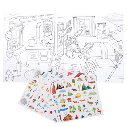 Colouring Book with Stickers - Explore the World