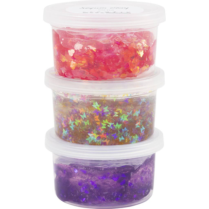 Sequin Clay 3 x 60 g - Purple & Pink