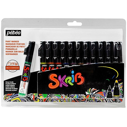 SKRIB Acrylic Paint Markers, 12 pcs