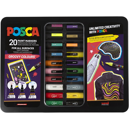 Posca Markers in Case - Groovy Colours, 20 pcs