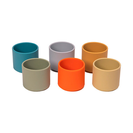 Silicone Stacking Cups - Nature, 6 pcs