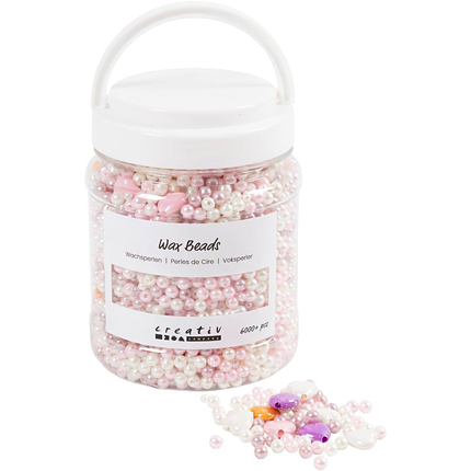 Bucket of Wax Beads - Pastel colours, 6,000+ pcs