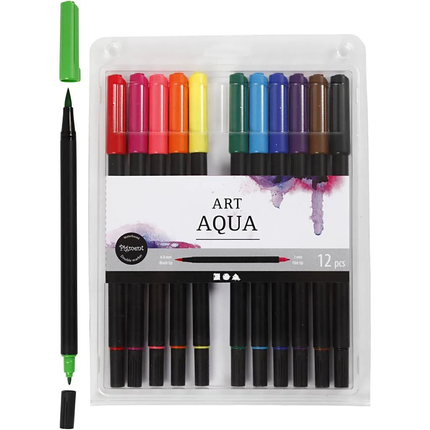 Watercolour Markers - Dual Tip, 12 pcs