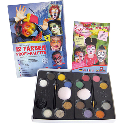 Face Paint - Palette with 12 Colours & Ideas