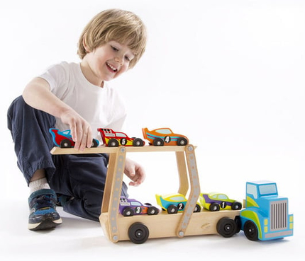 Mega Race Car Carrier with 6 Race Cars