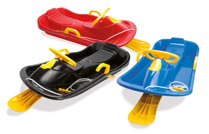 Snow Sled w. Steering & Brakes (assorted colours)