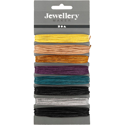 Cotton Cord Ø1 mm - Metallic, 8 pcs