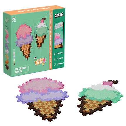 Plus-Plus - Puzzle By Number, Ice Cream, 250 pcs