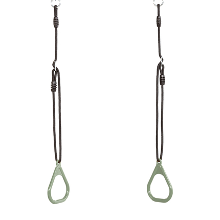 Plastic Gym Rings - Sage Green (Black Rope)
