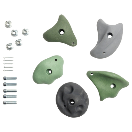 Climbing Holds Large w Screws - Green, 5 pcs