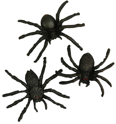 Plastic Spiders 4 cm, 10 pcs