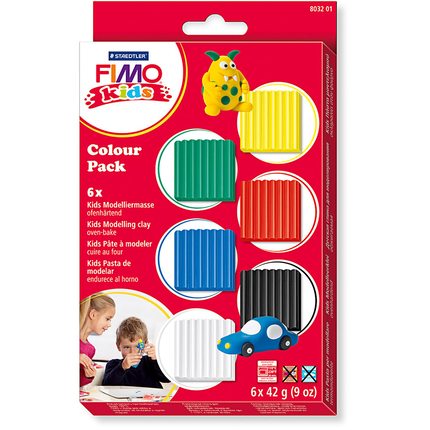 FIMO Modelling Clay 42 gr - Basic Colours, 6 pcs