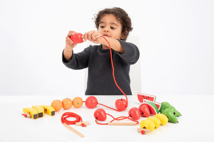 Wooden Lacing Fruits - Fine Motor and Sorting