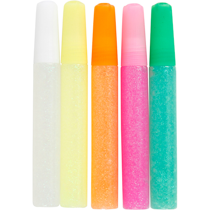 Glitter Glue 10 ml - Pastel Colours, 5 pcs