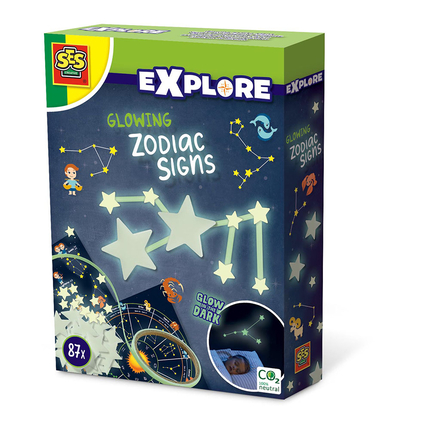 Glow-in-the-Dark Zodiac Signs, 87 pcs