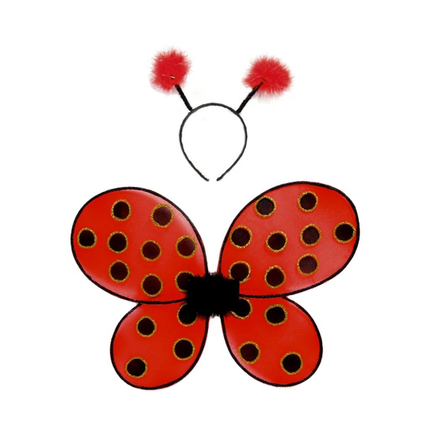 Ladybug Costume - Wings & Headband, Size 3-7 yrs