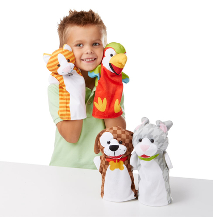 Hand Puppets - Playful Pets, 4 pcs