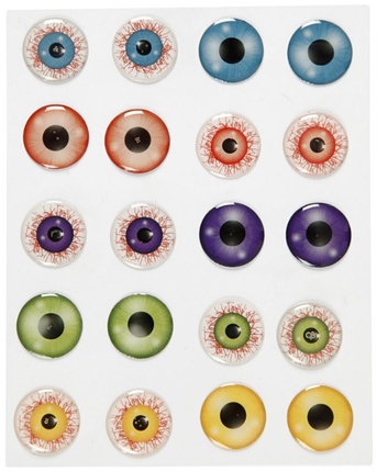 Stickers - 3D Eyeballs Ø20 mm, 1 Sheet