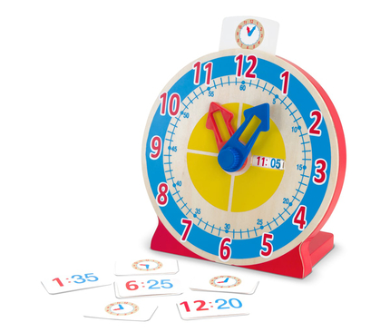 Wooden Clock with Learning Cards