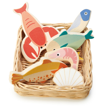 Play Food - Fish & Seafood Basket, 7 pcs